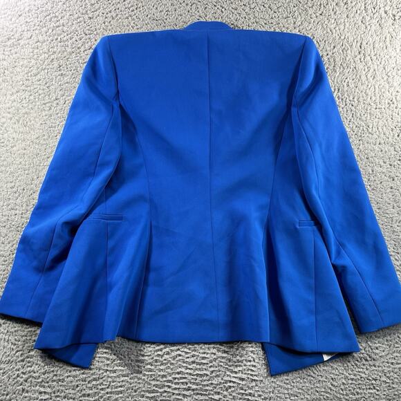 ZARA BLAZER WOMENS MEDIUM BLUE OPEN FRONT NWT NEW JACKET SUIT TOP SINGLE BREAST - Picture 6 of 9